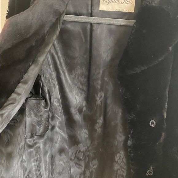 40s Capitol Furs Black Mink Fur Coat Vintage Pinup - Picture 3 of 3